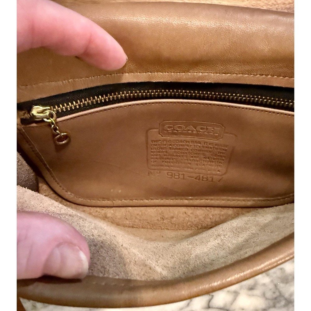 NEW! Vintage 1980s 80s Coach Putty Brown 9810 Envelope Clutch Purse Brass RARE! - Picture 10 of 14